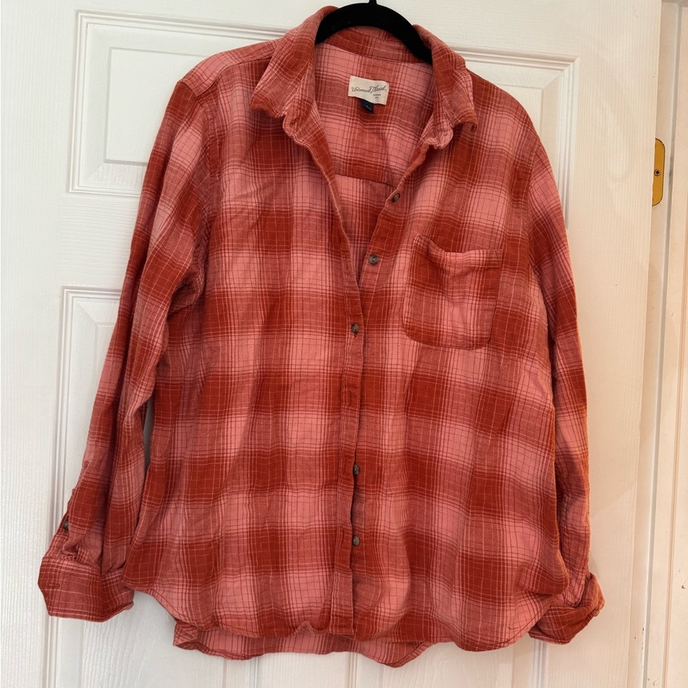 Target Universal Thread Flannel Reddish Orange Fall Large